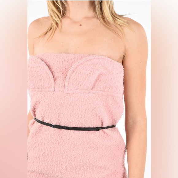 NWT Marni Split Back Hem Below Knee Strapless Dress with Belt Pink Sz 44 - Picture 3 of 16